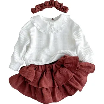 Dívčí svetr Baby Powder Handmade Svetr s límečkem ecru 80 béžová