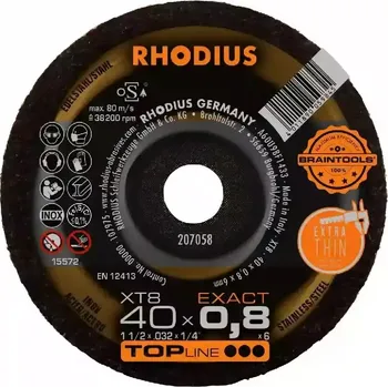 Řezný kotouč Rhodius 207058 | Řezný kotouč 40 x 0,8 x 6,0 mm, XT8 EXACT