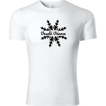 Chlapecké tričko Fenomeno Dětské tričko Vločka(veselé vánoce) - bílé Velikost: 146 cm/10 let