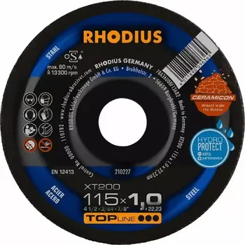 Řezný kotouč Rhodius 210227 | Řezný kotouč 115 x 1,0 x 22,23 mm, XT200, rovný