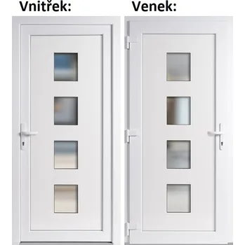 Vchodové dveře Soft Vchodové plastové dveře 010 bílé 100x210 cm, levé, otevírání VEN