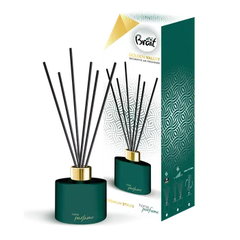 Svíčka Vonný difuzér BRAIT 100 ml - GOLDEN VALLEY - zelený (osvěžovač vzduchu / 6 vonných tyčinek / dekorative air freshener )