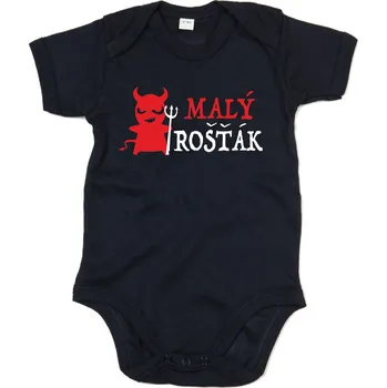 Dětské body - Malý Rošťák, Barva látky černá, Střih Dětský, Velikost 18-24 měsiců (86-93cm)