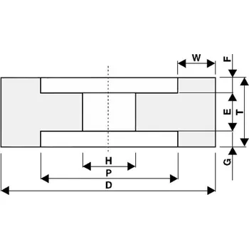 Brusný kotouč Tyrolit T428688 | Brusný kotouč s oboustranným vybráním tvar 9 250x20x76-7x10 mm, 98A60J9V40 (Z60)