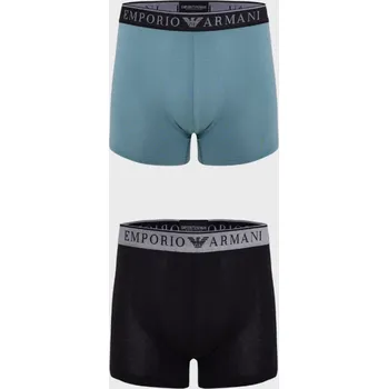 Oblečení a móda Pánské boxerky 2PACK 111769 3F720 29921 zeleno-černé - Emporio Armani M