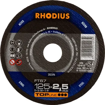 Řezný kotouč Rhodius 202396 | Řezný kotouč 125x2,5x22,23 mm, FT67, rovný