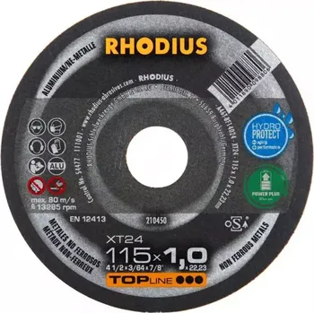 Řezný kotouč Rhodius 210450 | Řezný kotouč 115 x 1,0 x 22,23 mm, XT24, rovný