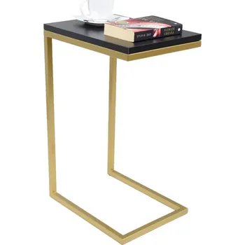 Konferenční stolek ArtAdrk Příruční stolek SPARK | zlaté nohy Barva: Černá