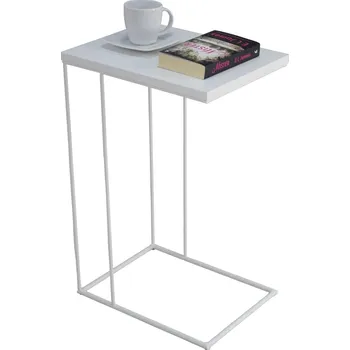Konferenční stolek ArtAdrk Příruční stolek DRU | bílé nohy Barva: Bílá