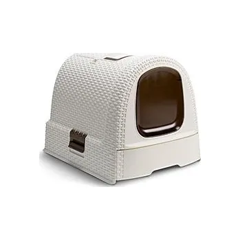 Toaleta pro kočku Curver WC kočka kryté domek Rattan 39x39x51cm vintage