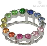 Zlatý briliantový přívěsek kolečko se safíry