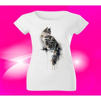 Dámské tričko Dámské tričko s kočičkou I (kočka kočička I)