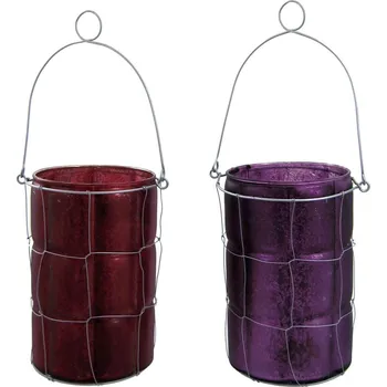 Svícen Gasper Skleněný svícen s drátkováním Cave