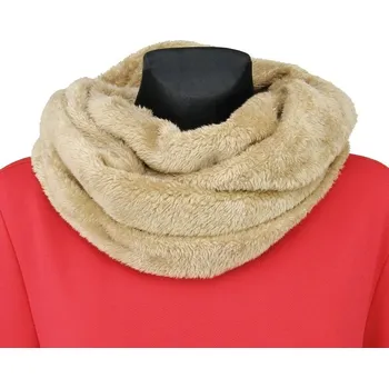 Šála Dámský tunel zvířecí kožíšek, světle hnědý (Tunelová šála pro dámy)