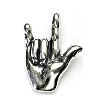 Přívěsek Stříbrný přívěsek ruka s gestem rock - P365 (Stříbrné gesto ruky)