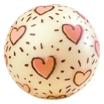 Čokoláda Hospodyňkám.cz Čokoládová koule Bílá se srdíčky 7ks