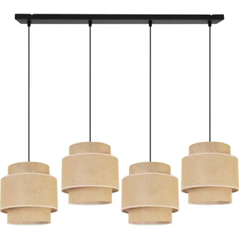 Závěsné svítidlo Boho, 4x jutové stínítko, (výběr ze 2 barev konstrukce)
