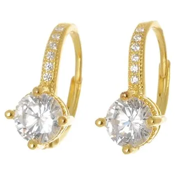 Šperk Zlacené stříbrné náušnice se zirkony AGUC3276-G