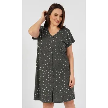 Dámské šaty Dámské domácí šaty s krátkým rukávem Vienetta Secret Daniela tmavě šedá 2XL