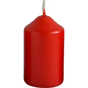 Svíčka Bony adventní svíčka červená metalická 40 × 60 mm, 4 ks