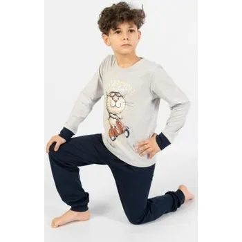 Chlapecké pyžamo Dětské pyžamo Vienetta Secret Motocycle šedá 3 - 4