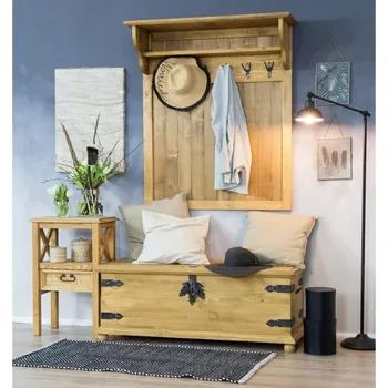 Věšák ARTEN (NANO Systems s.r.o.) Rustikální věšáková stěna POPRAD GAB03 - borovice (světlý vosk/tmavý vosk)