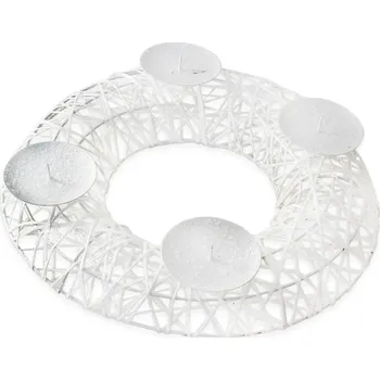 Vánoční dekorace Adventní svícen 29cm bílá