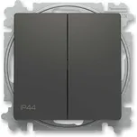 3559T-A52940 237 Přepínač dvojitý střídavý, s krytem, řazení 6+6, IP44, matná černá, Zoni, ABB