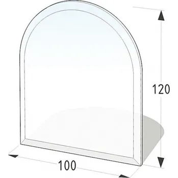 LIENBACHER 8 mm sklo podkladové pod kamna – půloblouk 100/120 cm