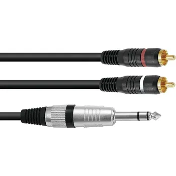 Audio kabel Kabel AL-15 Jack 6,3 stereo - 2x RCA, 1,5 m