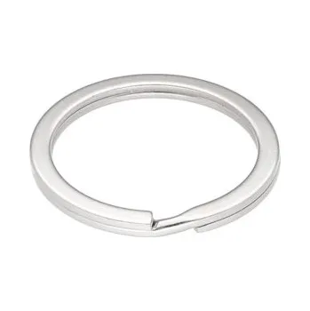 Kroužek na klíče plochý Ø25 mm, barva Nikl