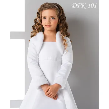 Dívčí šaty Dětské svatební bolerko lemované kožešinou DFK-101 Barva: černá, Vybraná velikost: velikost 158