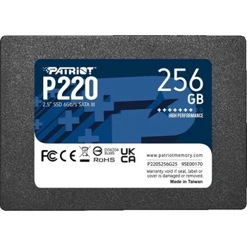 Interní pevný disk PATRIOT P220 256GB SSD / Interní / 2,5" / SATA 6Gb/s /