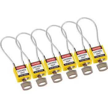 Zámek na kolo Compact Cable Padlock Yellow 20cm KA/6PK