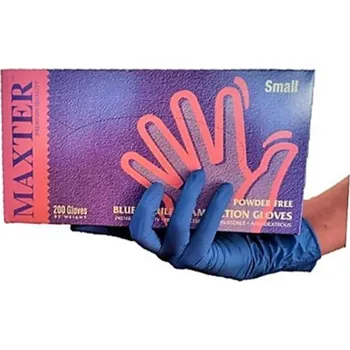 Vyšetřovací rukavice Ochranné rukavice, modrá, jednorázové, nitrilové, vel. M, 200 ks, nepudrované