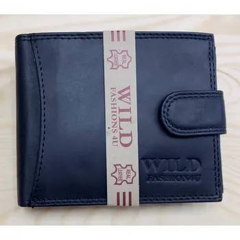 Peněženka Pánská kožená peněženka s přezkou Wild Fashion4u black-5600
