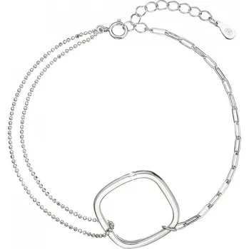 Náramek Stříbrný náramek kostička s mini zirkonkem 13036.1