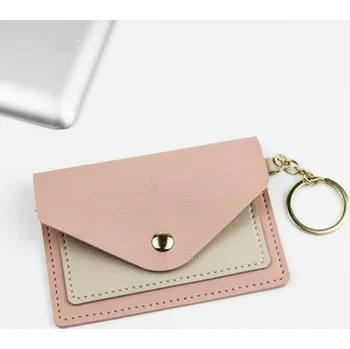 Peněženka Tenká jednoduchá kožená peněženka - růžový