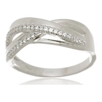 Prsten Dámský stříbrný prsten s čirými zirkony STRP0542F