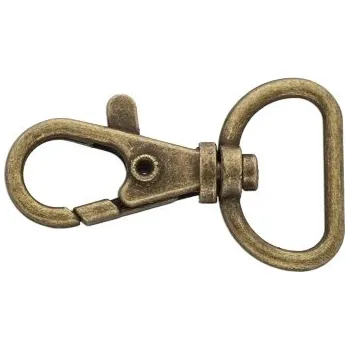 Galanterie Kovová karabina průvlek 20 mm staromosaz BREX, barva Staromosaz