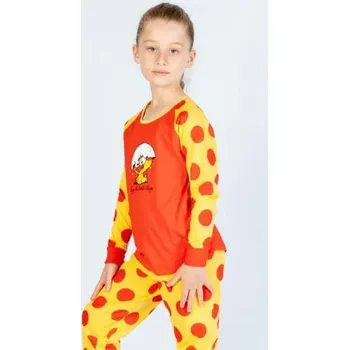 Chlapecké pyžamo Dětské pyžamo dlouhé Vienetta Secret Kuře žlutá 11 - 12