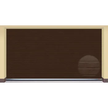 Garážová vrata AMPEL s.r.o. Sekční garážová vrata HNĚDÁ RAL 8014 L 505×275 cm s elektrickým pohonem - Montáž svépomocí