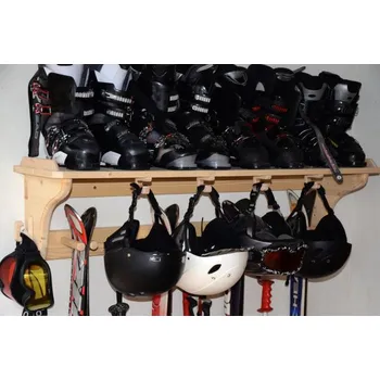 Zimní sport Stojan na lyže s praktickou policí na lyžáky - HDB