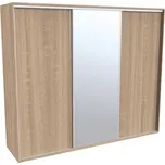 Šatní skříň FLEXI 3 se zrcadlem Dekor: Dub natur (dub sonoma), Šířka: 240 cm, Výška: 220 cm