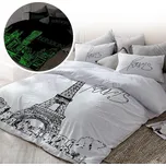 Bavlněné povlečení svítící ve tmě - Londýn, Paříž