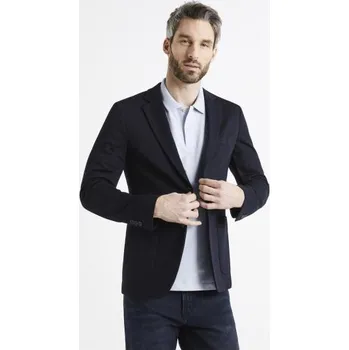 Pánské sako Celio Úpletový blazer Dujess1 Tmavě modrá