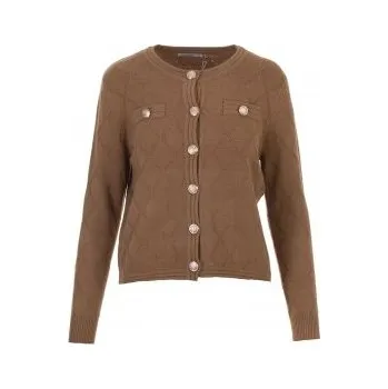 ZIMA-Svetr se zlatými knoflíky hnědý Velikost: S/M
