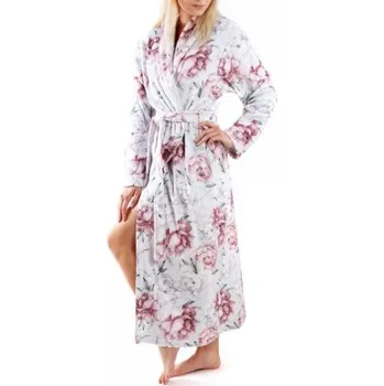 Dámské noční prádlo Dámský župan Vestis Annie 2126 0011 pivoňky světlé bílá L