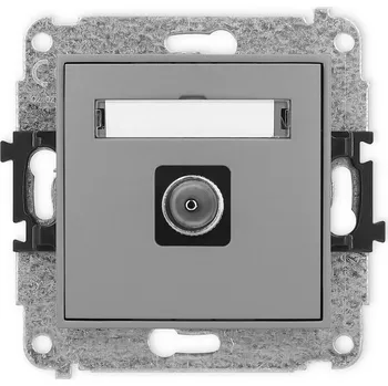 Elektrická zásuvka KARLIK Jednoduchá zásuvka na TV anténu Barva: Matná šedá