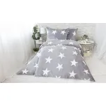 POVLEČENÍ mikroplyš hvězdička šedá